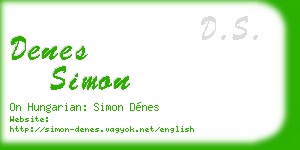 denes simon business card